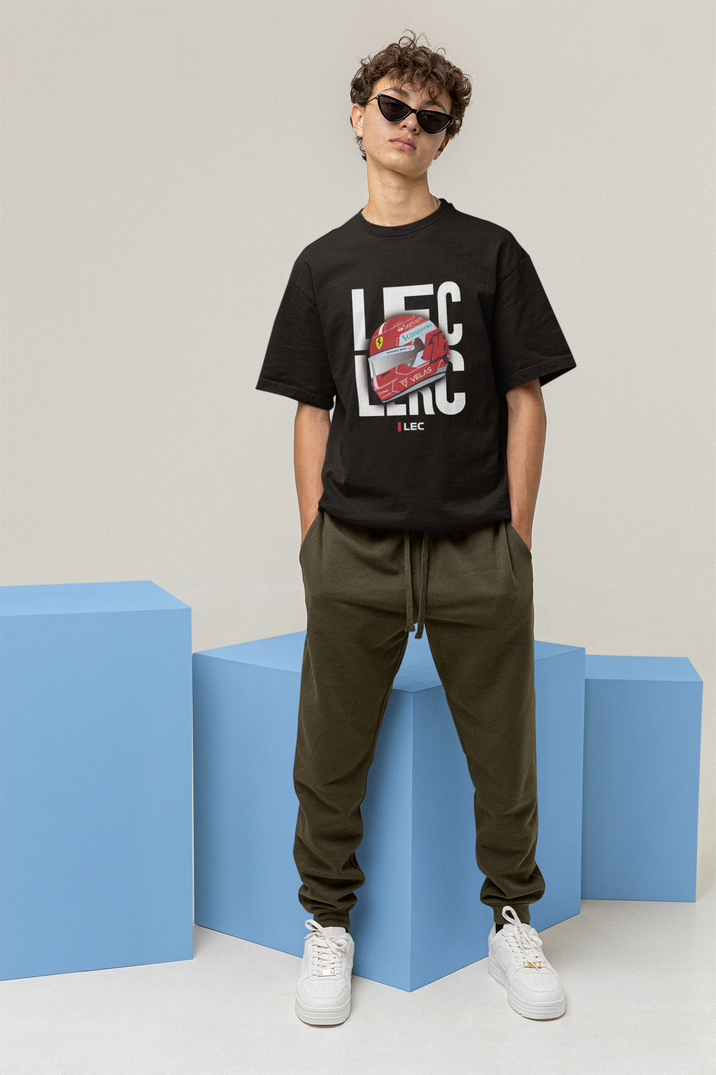 boxbox Oversized T-shirt Leclerc Helmet - boxbox