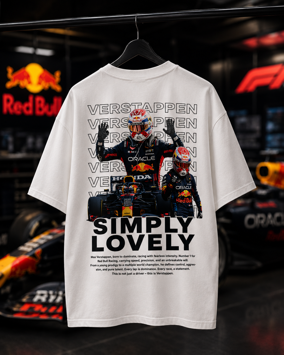 M Verstappen car Formula 1 Oversized T-shirt