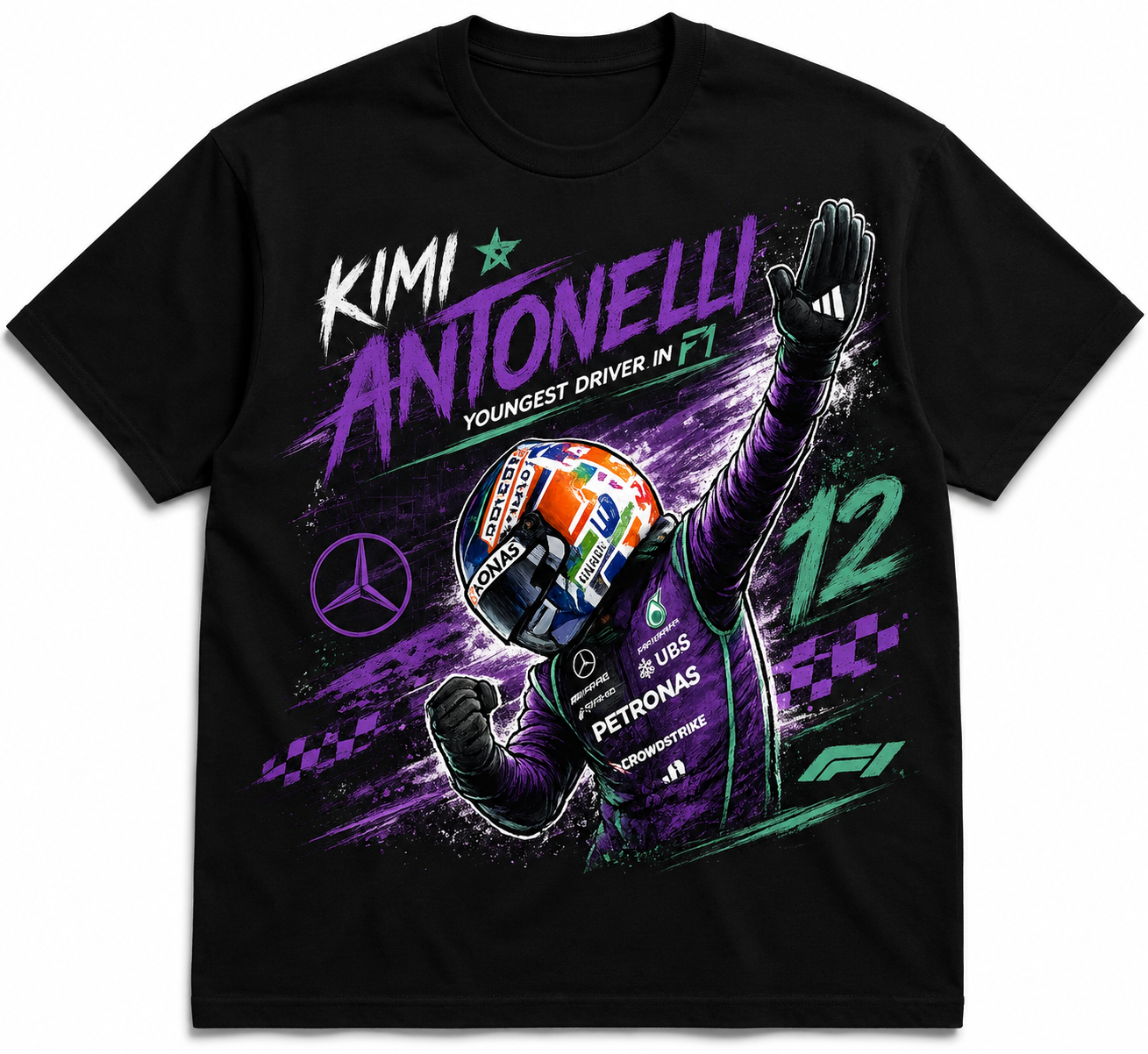 Formula 1 Kimi Antonelli Car-toon Tshirt