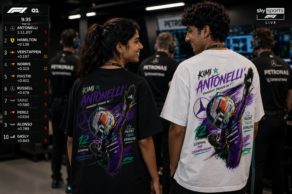 Kimi Antonelli Winning Cartoon Formula 1 Oversized T-shirt