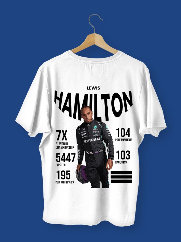 boxbox Oversized T-shirt Lewis Hamilton Achievements