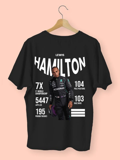 boxbox Oversized T-shirt Lewis Hamilton Achievements