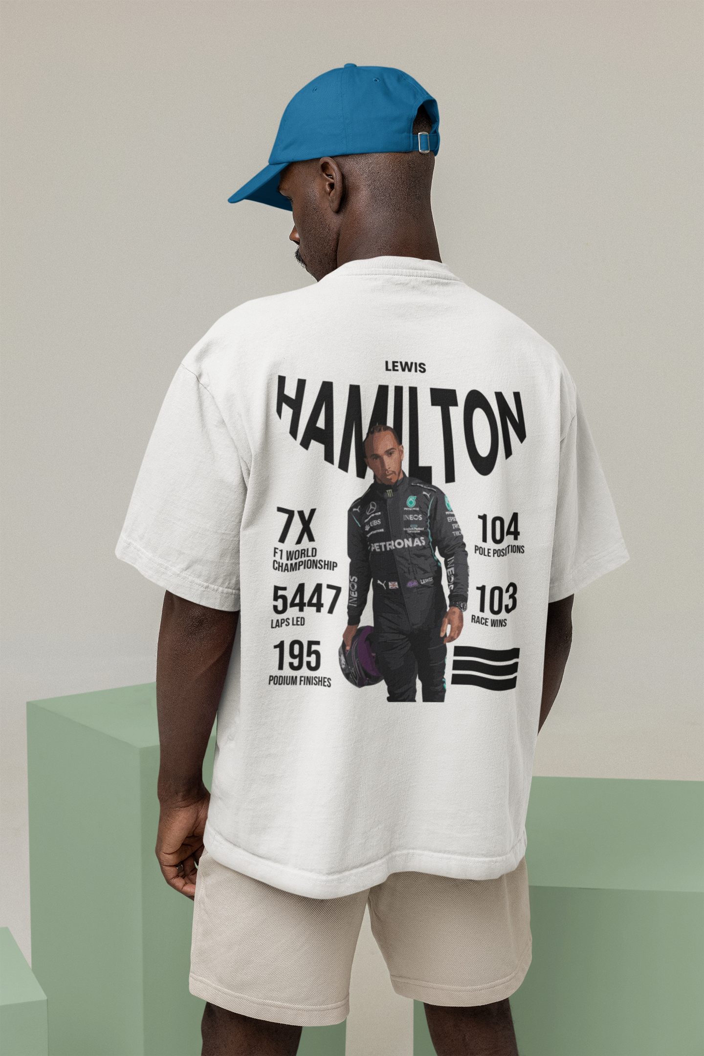 boxbox Oversized T-shirt Lewis Hamilton Achievements