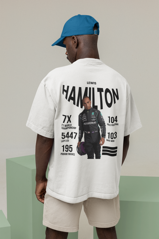 boxbox Oversized T-shirt Lewis Hamilton Achievements