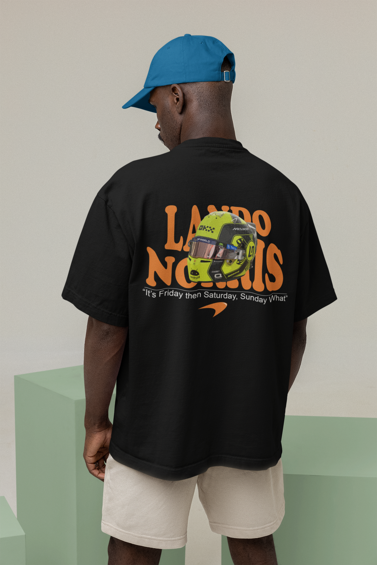 Lando Norris Helmet Formula 1 Oversized T-shirt