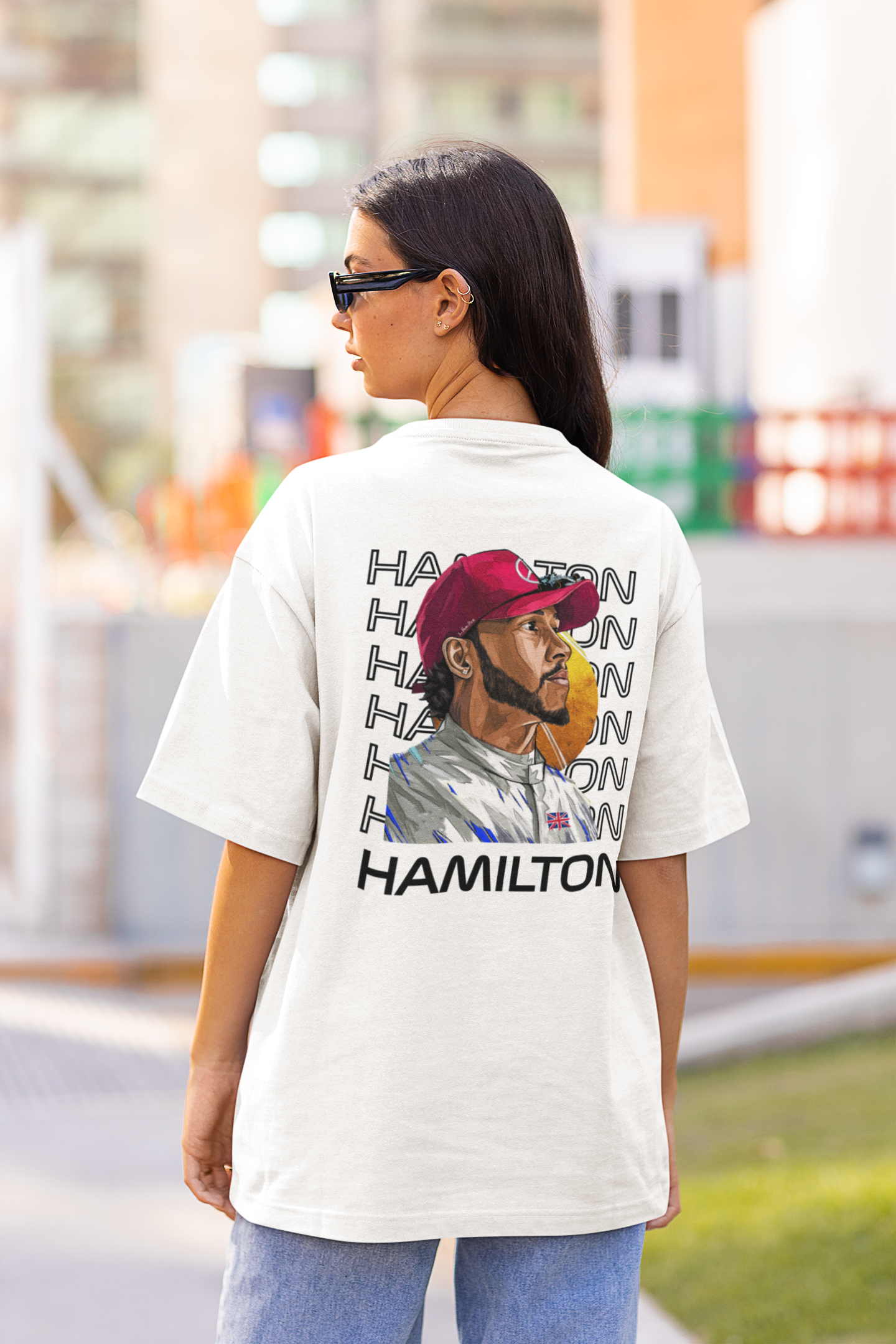 boxbox Oversized T shirt Lewis Hamilton Sketch