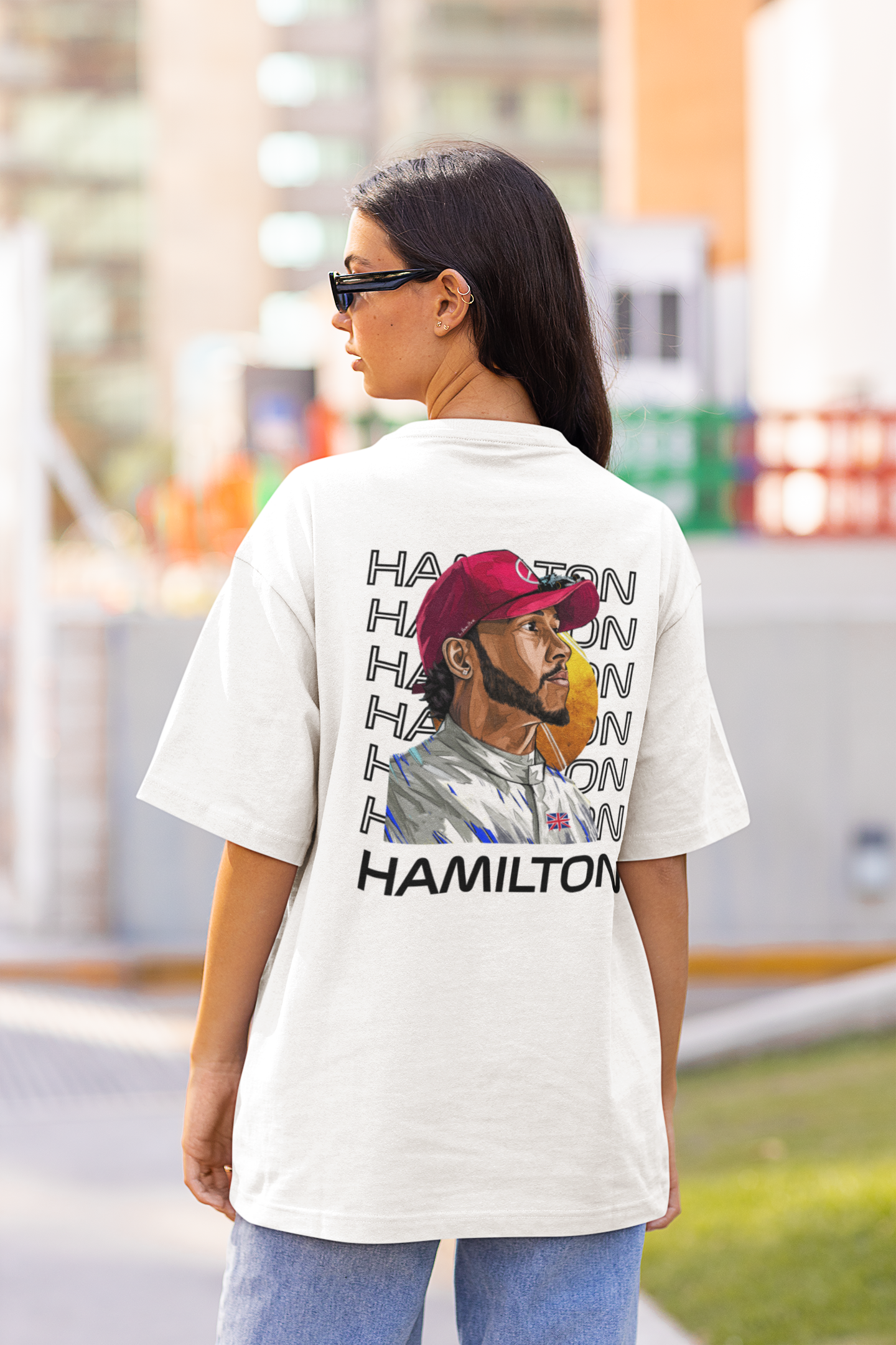 boxbox Oversized T-shirt Lewis Hamilton Sketch - boxbox