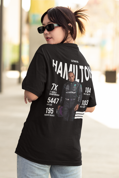 boxbox Oversized T-shirt Lewis Hamilton Achievements