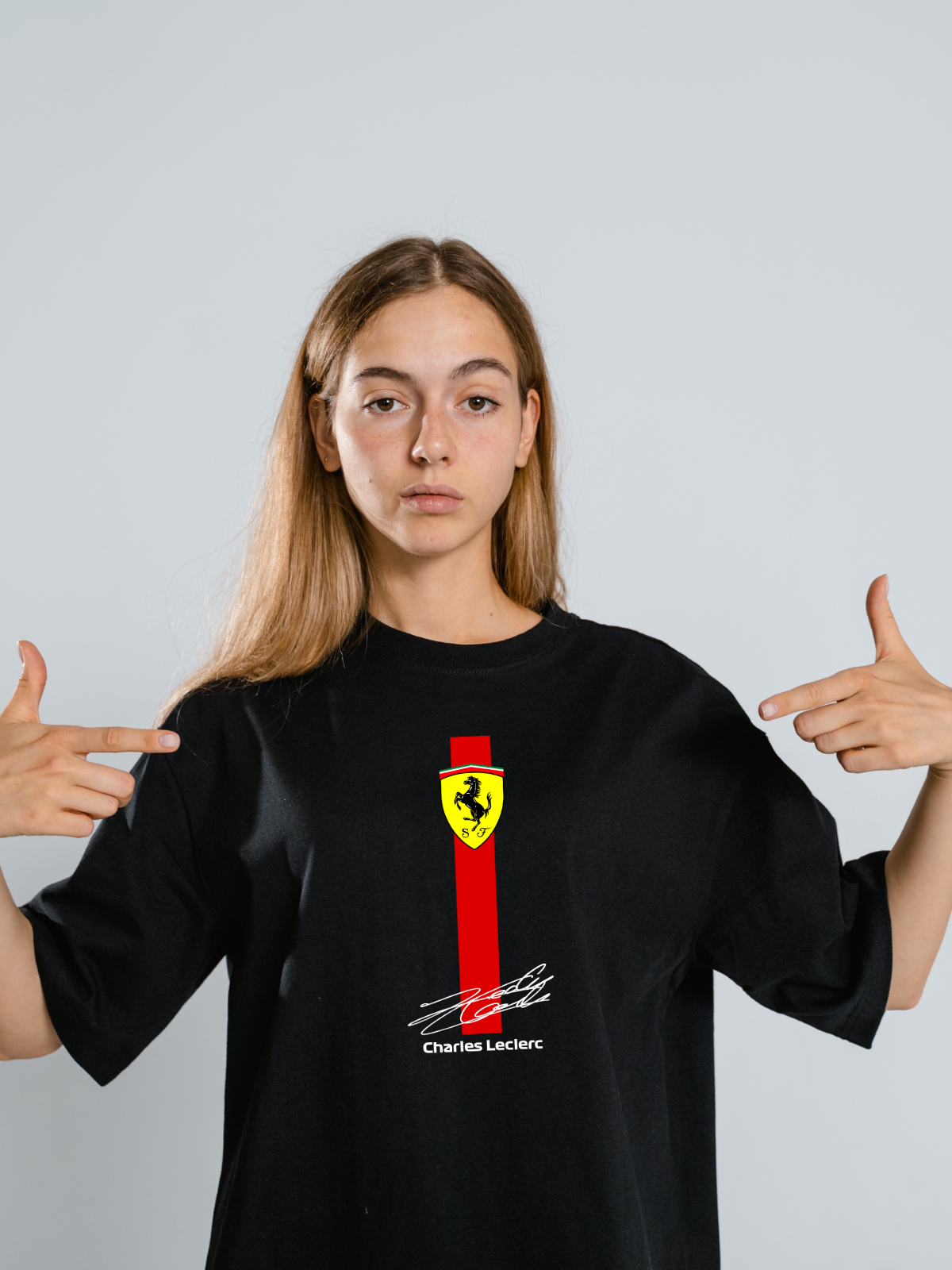 boxbox Oversized T-shirt Ferrari Charles Leclerc - boxbox