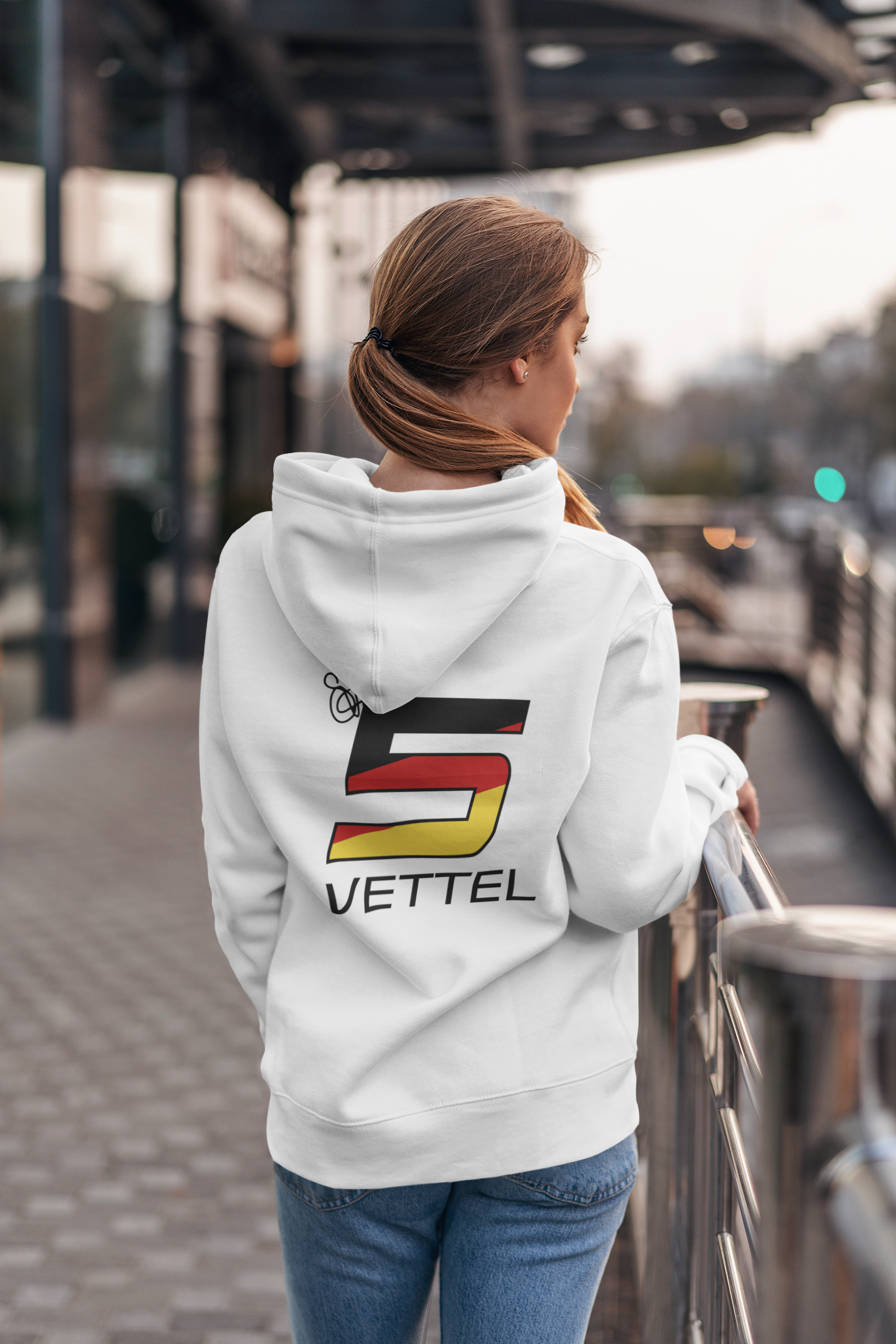 Sebastian Vettel Premium oversized T-shirt Women White/Black