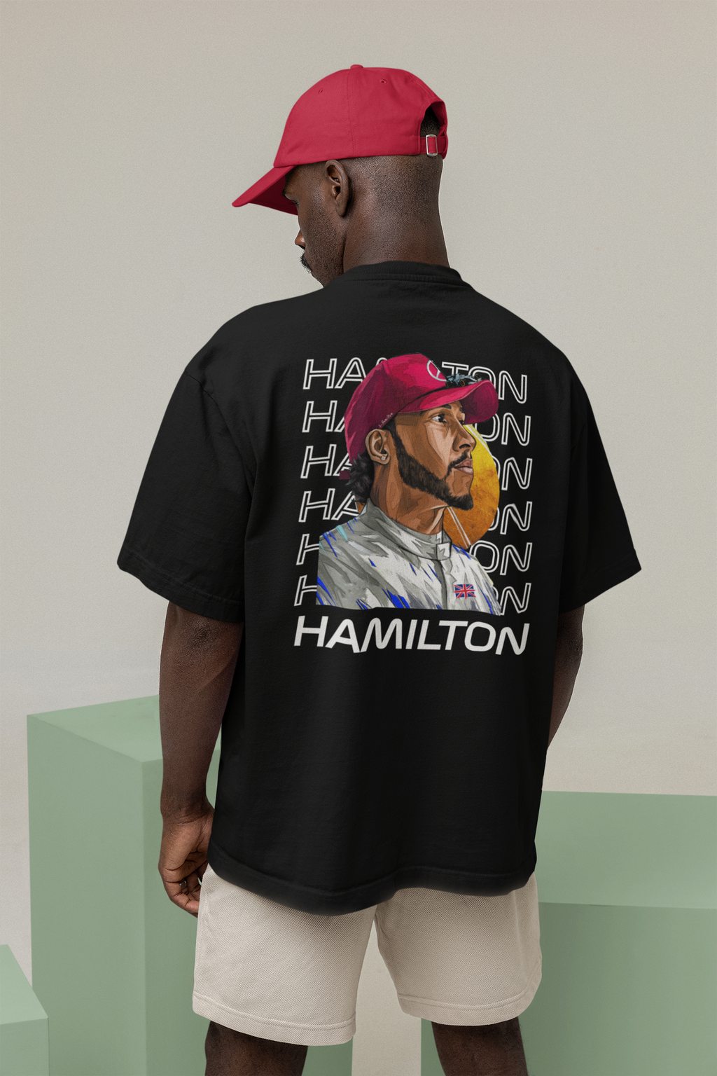 boxbox Oversized T-shirt Lewis Hamilton Sketch - boxbox