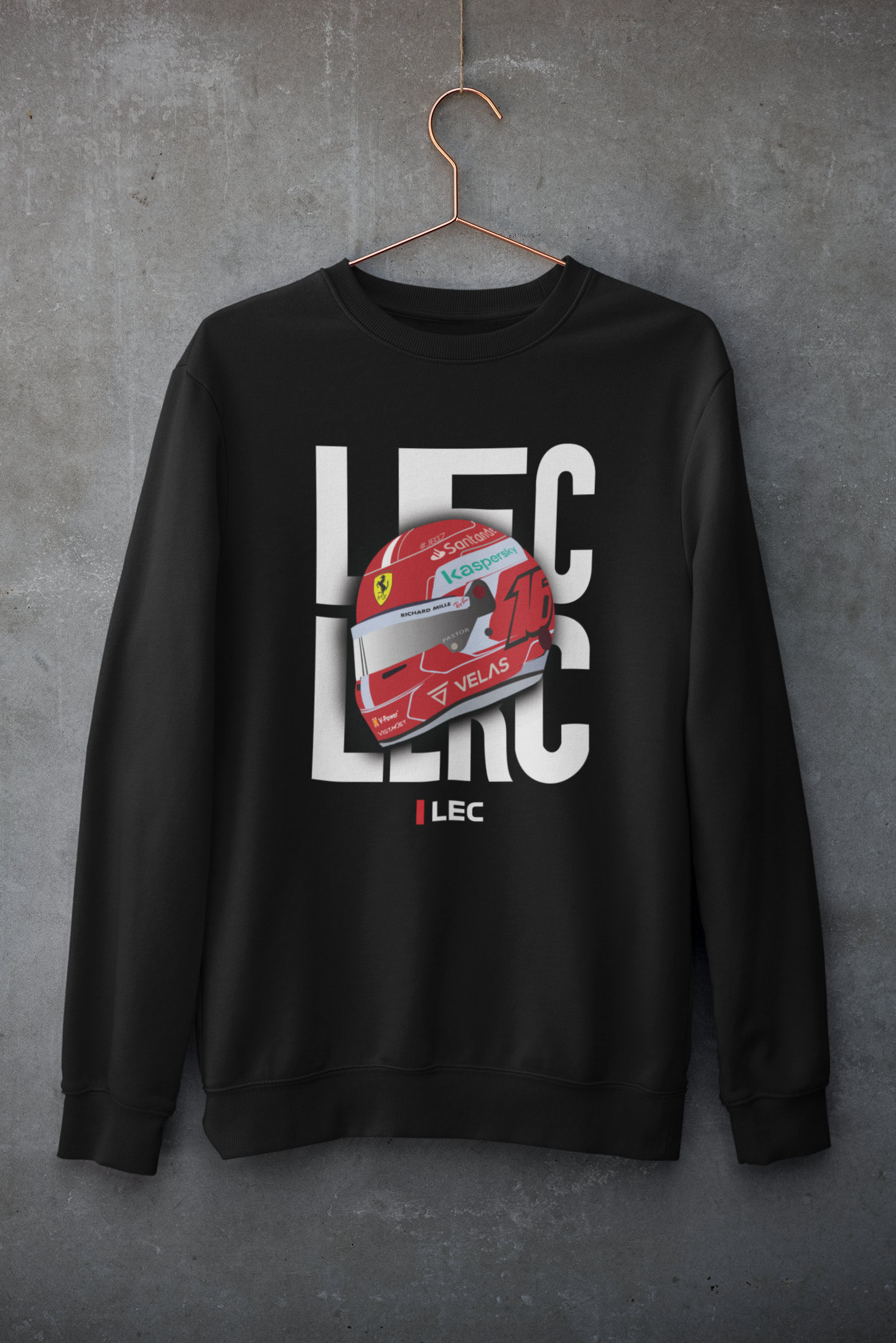 F1 Sweatshirt Charles Leclerc Helmet - boxbox