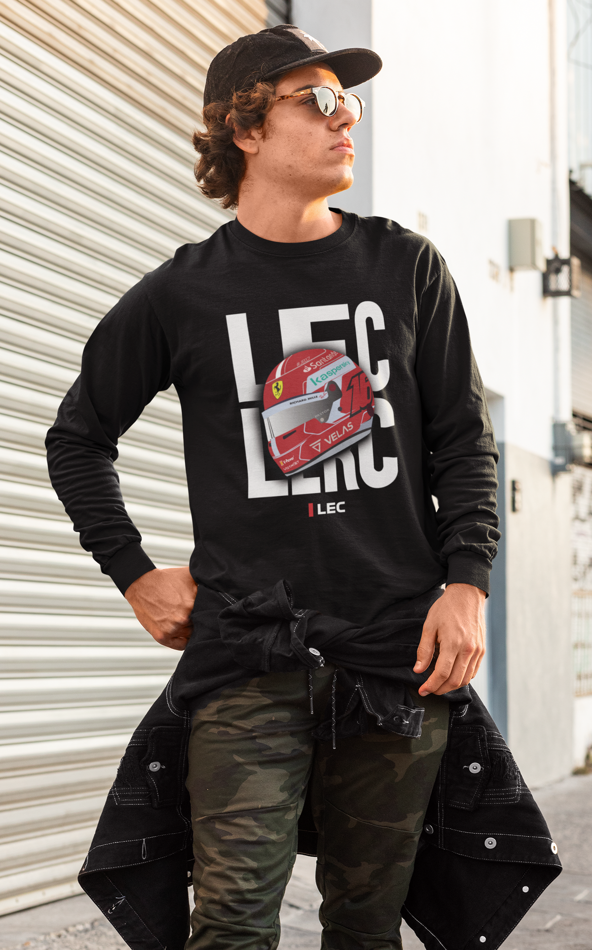 F1 Sweatshirt Charles Leclerc Helmet - boxbox