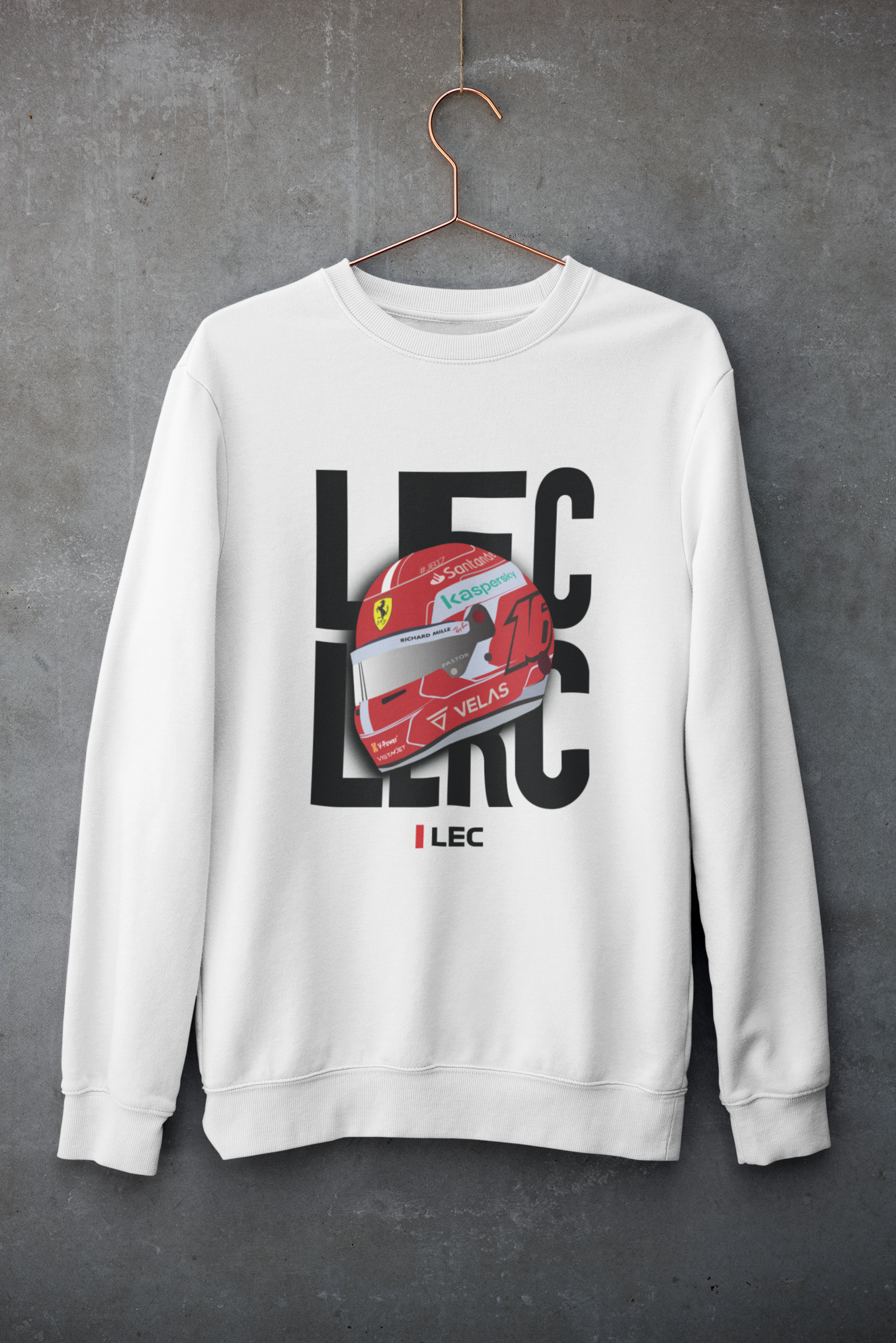 F1 Sweatshirt Charles Leclerc Helmet - boxbox