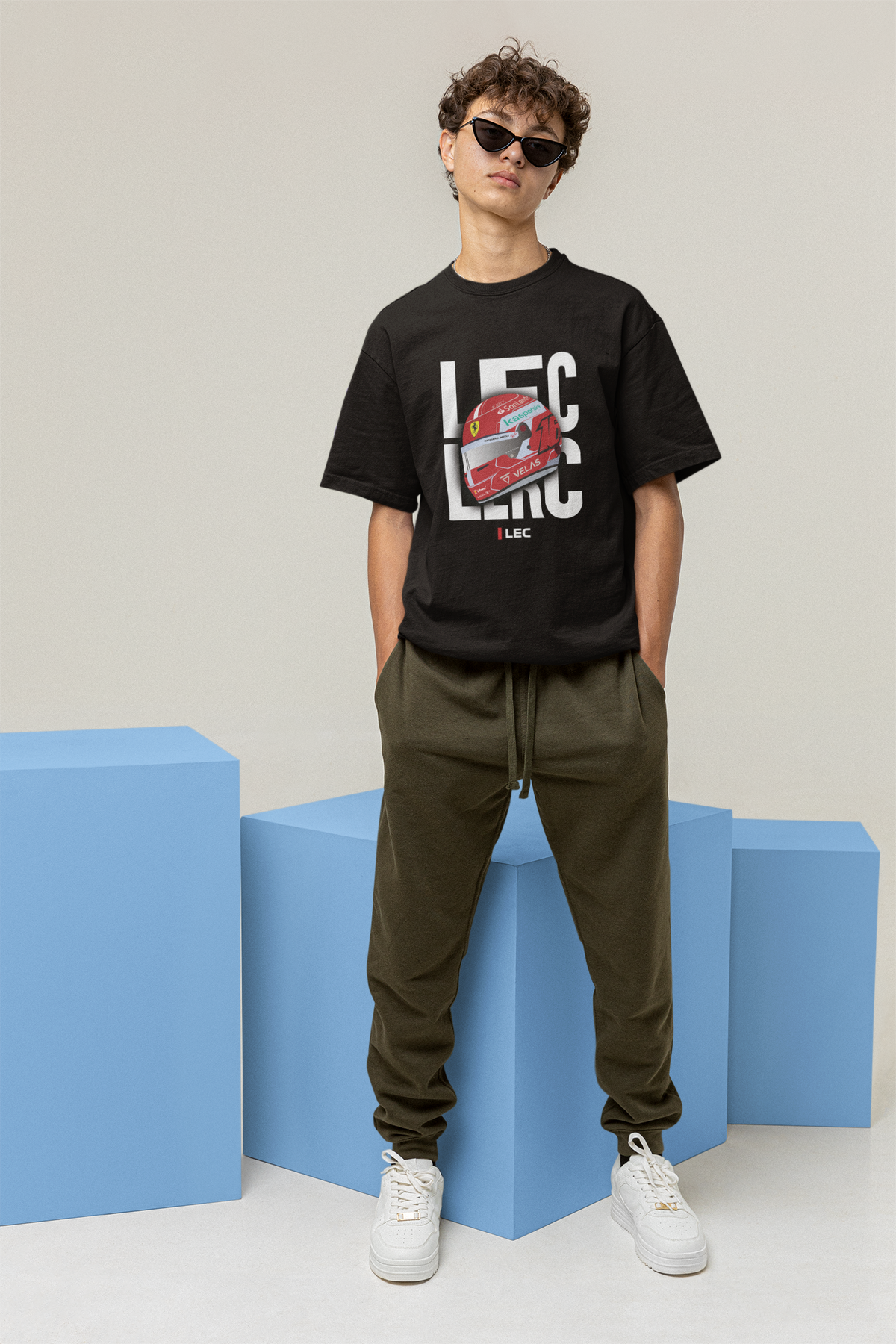boxbox Oversized T-shirt Leclerc Helmet - boxbox
