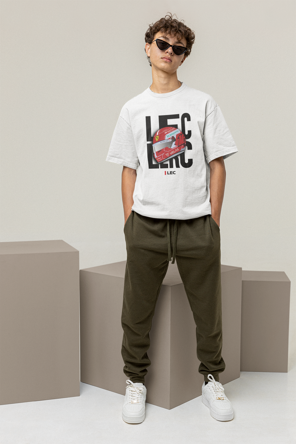 boxbox Oversized T-shirt Leclerc Helmet - boxbox