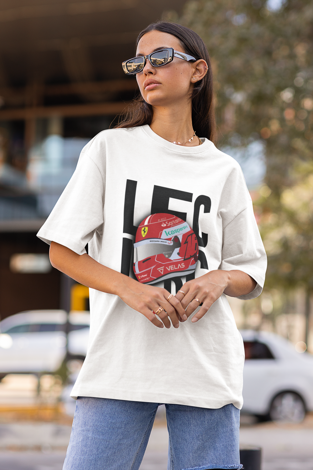 boxbox Oversized T-shirt Leclerc Helmet - boxbox