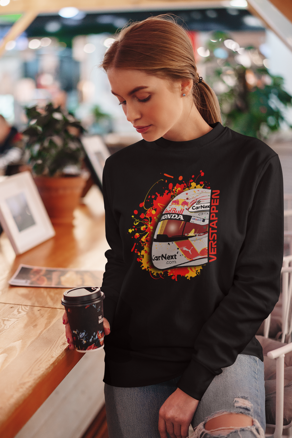 F1 Sweatshirt Max Verstappen Helmet - boxbox